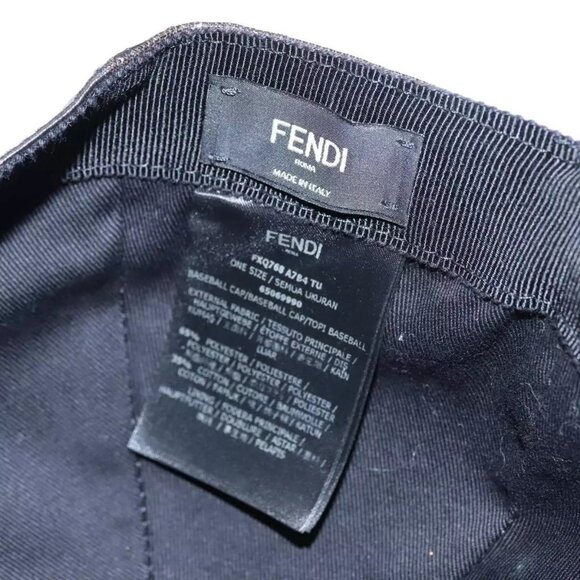 FENDI Zucca Canvas Cap Black Brown Auth main image 13